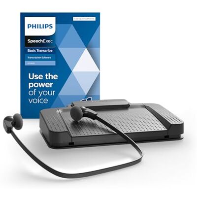 Philips , ACC2330 Set de reproducción de auriculares estéreo (con interruptor de pie USB ergonómico, LFH0334, incluye software SpeechExec Basic de 2 años) Philips , ACC2330 Set de reproducción de auriculares estéreo (con interruptor de pie USB ergonómico, LFH0334, incluye software SpeechExec Basic de 2 años)