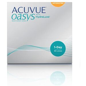 Acuvue OASYS 1-Day for ASTIGMATISM con tecnología HydraLuxe Lentillas diarias protección UV 90 lentes; -2.75 dioptrias; cilindro-1.25; eje 110; BC 8.5; DIA 14.3; 90P lentes Acuvue OASYS 1-Day for ASTIGMATISM con tecnología HydraLuxe Lentillas diarias protección UV 90 lentes; -2.75 dioptrias; cilindro-1.25; eje 110; BC 8.5; DIA 14.3; 90P lentes