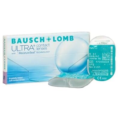 Bausch + Lomb ULTRA lentillas, mensuales, 6 unidades, -00,00 , esféricas, alta permeabilidad al oxígeno, retiene 95% de humedad 16h, mensuales, 8.5 BC, 14.20 DIA Bausch + Lomb ULTRA lentillas, mensuales, 6 unidades, -00,00 , esféricas, alta permeabilidad al oxígeno, retiene 95% de humedad 16h, mensuales, 8.5 BC, 14.20 DIA