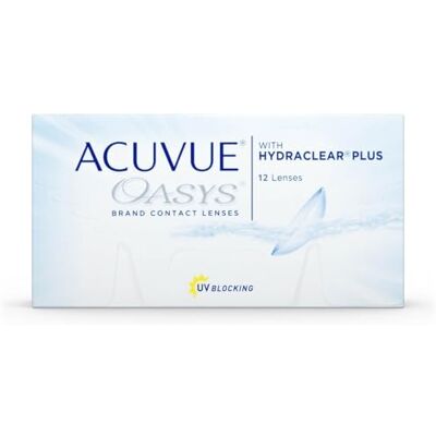 Acuvue OASYS with HYDRACLEAR PLUS lentes de reemplazo cada 2 semanas protección UV,-1.25 dioptrias, BC 8.4, DIA 14.00, 12 lentes Acuvue OASYS with HYDRACLEAR PLUS lentes de reemplazo cada 2 semanas protección UV,-1.25 dioptrias, BC 8.4, DIA 14.00, 12 lentes
