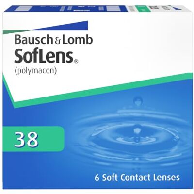 SofLens 38 Reemplazo mensual Bausch + Lomb Esférica 6 Lentes BC 8.70 mm DIA 14.0 -0.25 dioptrías SofLens 38 Reemplazo mensual Bausch + Lomb Esférica 6 Lentes BC 8.70 mm DIA 14.0 -0.25 dioptrías