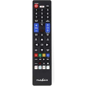 NEDIS Mando a Distancia de Repuesto – Apto para: Samsung – Preprogramado – 1 Dispositivo Disney + Button/Netflix Button/Smart Home Button/Youtube Button – Infrarrojo – Negro NEDIS Mando a Distancia de Repuesto – Apto para: Samsung – Preprogramado – 1 Dispositivo Disney + Button/Netflix Button/Smart Home Button/Youtube Button – Infrarrojo – Negro