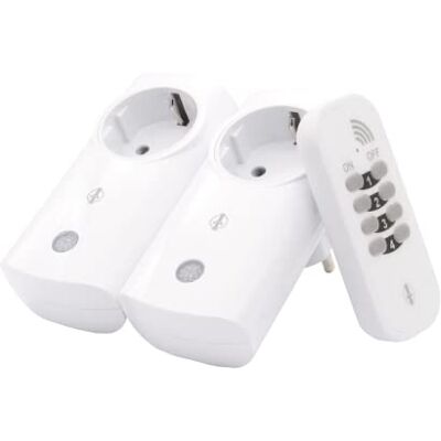 Intertechno Smart Home Juego de enchufes con mando a distancia (IP55), hasta 2300 W Intertechno Smart Home Juego de enchufes con mando a distancia (IP55), hasta 2300 W