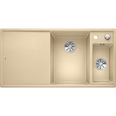 Blanco Axia III 6 S 6 S Silgranit Puradur Ultrasonido con mando a distancia, incluye tabla de cortar Madera Platillos Derecho, champán Blanco Axia III 6 S 6 S Silgranit Puradur Ultrasonido con mando a distancia, incluye tabla de cortar Madera Platillos Derecho, champán