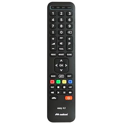 Meliconi Easy 4.1, Mando a Distancia Universal 4 en 1, Compatible con Samsung, LG, Sony y Otras Marcas, para 4 Dispositivos, TV, Decodificador, Satélite, DVD y BLU Ray, Infrarrojos Meliconi Easy 4.1, Mando a Distancia Universal 4 en 1, Compatible con Samsung, LG, Sony y Otras Marcas, para 4 Dispositivos, TV, Decodificador, Satélite, DVD y BLU Ray, Infrarrojos