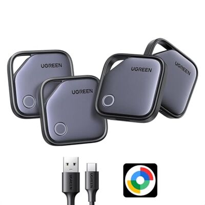 UGREEN FineTrack G Smart Finder Solo Android 4 Piezas 1 Años de Batería, Localizador USB C Carga, Rastreador Compatible con Google Find Hub, para Cartera Llaves Equipaje Maleta UGREEN FineTrack G Smart Finder Solo Android 4 Piezas 1 Años de Batería, Localizador USB C Carga, Rastreador Compatible con Google Find Hub, para Cartera Llaves Equipaje Maleta