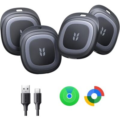 UGREEN FineTrack Duo 2 Localizador iOS y Android Carga USB C 4 Piezas 12 Meses de Autonomía, Carga USB-C, IP68, 110 dB, Compatible con Android, para Llaves, Equipaje y Más UGREEN FineTrack Duo 2 Localizador iOS y Android Carga USB C 4 Piezas 12 Meses de Autonomía, Carga USB-C, IP68, 110 dB, Compatible con Android, para Llaves, Equipaje y Más