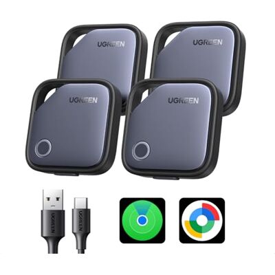 UGREEN FineTrack Duo Soporte iOS Find My o Android Find Hub 4 Piezas Carga USB C, Localizador Bluetooth, SmartTag, Tracker, Rastreador para Llaves Equipaje Cartera Bicicleta Mochila Bolso UGREEN FineTrack Duo Soporte iOS Find My o Android Find Hub 4 Piezas Carga USB C, Localizador Bluetooth, SmartTag, Tracker, Rastreador para Llaves Equipaje Cartera Bicicleta Mochila Bolso