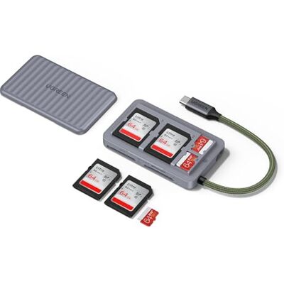 UGREEN Lector Tarjetas SD USB C Estuche de Almacenamiento Portátil para SD Micro SD Card Reader 170 MB/s Súper Velocidad Compatible con iPhone 18 Pro Max 17 Cámara MacBook Galaxy S25 S24 UGREEN Lector Tarjetas SD USB C Estuche de Almacenamiento Portátil para SD Micro SD Card Reader 170 MB/s Súper Velocidad Compatible con iPhone 18 Pro Max 17 Cámara MacBook Galaxy S25 S24