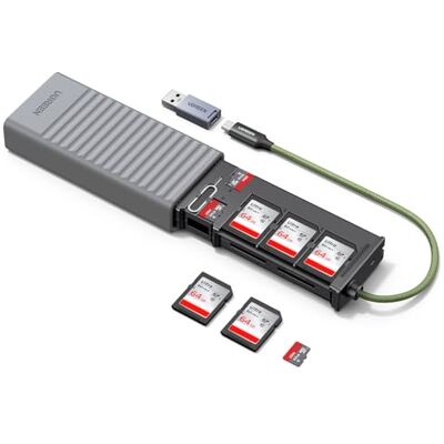 UGREEN Lector Tarjetas SD USB C y USB A Caja de Almacenamiento Portátil Adaptador de Tarjetas SD TF SIM 170MB/s Fotógrafo Profesional Compatible con iPhone 18 Pro Max 17 16 Cámara Macbook UGREEN Lector Tarjetas SD USB C y USB A Caja de Almacenamiento Portátil Adaptador de Tarjetas SD TF SIM 170MB/s Fotógrafo Profesional Compatible con iPhone 18 Pro Max 17 16 Cámara Macbook