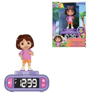 LEXIBOOK , Despertador Luz Nocturna Dora con Efectos sonoros, Violeta, LEXIBOOK , Despertador Luz Nocturna Dora con Efectos sonoros, Violeta,