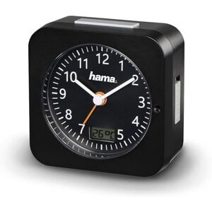 Hama Radio Despertador analógico (pequeño Despertador con Radio y luz, Despertador de Viaje con Ajuste automático de la Hora, Temporizador con batería), Color Negro, 9,5 x 4,5 x 9,5 cm Hama Radio Despertador analógico (pequeño Despertador con Radio y luz, Despertador de Viaje con Ajuste automático de la Hora, Temporizador con batería), Color Negro, 9,5 x 4,5 x 9,5 cm