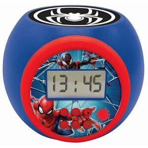 LEXIBOOK Marvel Spider-Man Reloj Despertador con proyector con función de repetición y Alarma, luz Nocturna con Temporizador, Pantalla LCD, batería, Azul/Rojo, LEXIBOOK Marvel Spider-Man Reloj Despertador con proyector con función de repetición y Alarma, luz Nocturna con Temporizador, Pantalla LCD, batería, Azul/Rojo,