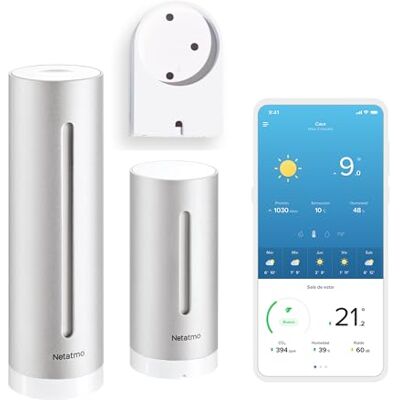 Netatmo Estación Meteorológica Inalámbrica Interior Exterior Con Wifi, con Soporte de pared, termómetro, higrómetro, sonómetro, calidad del aire, Compatible con Amazon Alexa, Apple y Google, NWS-AMZ Netatmo Estación Meteorológica Inalámbrica Interior Exterior Con Wifi, con Soporte de pared, termómetro, higrómetro, sonómetro, calidad del aire, Compatible con Amazon Alexa, Apple y Google, NWS-AMZ