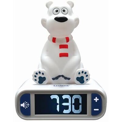 LEXIBOOK , Oso Polar Reloj Despertador Luz Nocturna, LEXIBOOK , Oso Polar Reloj Despertador Luz Nocturna,