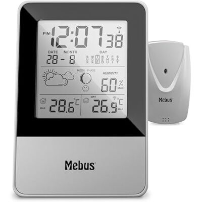 Estación meteorológica inalámbrica MEBUS con sensor externo - Temperatura y humedad Estación meteorológica inalámbrica MEBUS con sensor externo - Temperatura y humedad