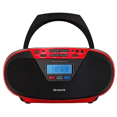 Aiwa BBTU-400RD: Radio CD Portátil con Bluetooth y USB, Pantalla a Color, RDS, FM PLL, Función Despertador. Color: Rojo Aiwa BBTU-400RD: Radio CD Portátil con Bluetooth y USB, Pantalla a Color, RDS, FM PLL, Función Despertador. Color: Rojo