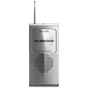 Philips AE1500S/37 - Radio (Portátil, Analógica, Am,FM, 0,1 W, 3,5 mm, Plata)