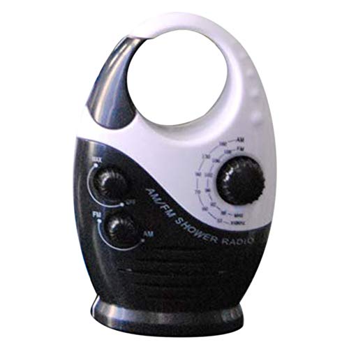 ZAK168 Radio de ducha impermeable 3V 0.5W Ducha con Volumen Ajustable AM-FM, Altavoz de Ducha de Baño Radio Inalámbrico con Mango superior