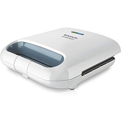 Taurus Sandwichera eléctrica 800W 2 Placas cuadradas para hacer 2 sándwiches a la vez Sellado perfecto Indicadores de funcionamiento Placas con recubrimiento antiadherente Taurus Sandwichera eléctrica 800W 2 Placas cuadradas para hacer 2 sándwiches a la vez Sellado perfecto Indicadores de funcionamiento Placas con recubrimiento antiadherente