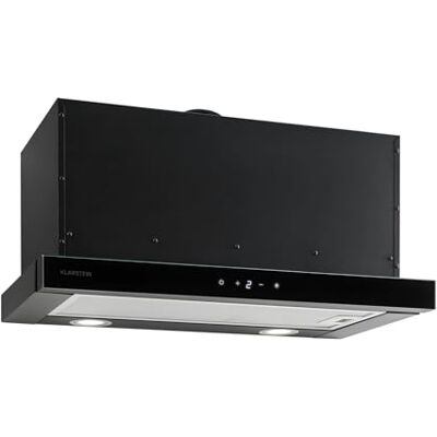 KLARSTEIN Vinea Campana Extractora Telescópica, 610 m³/h Máx, Campana Visera Plana 60cm, Empotrable bajo Mueble, Extracción/Recirculación, Iluminación, Filtro de Grasa Aluminio, Negra KLARSTEIN Vinea Campana Extractora Telescópica, 610 m³/h Máx, Campana Visera Plana 60cm, Empotrable bajo Mueble, Extracción/Recirculación, Iluminación, Filtro de Grasa Aluminio, Negra