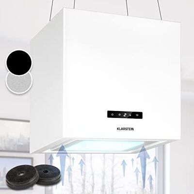 KLARSTEIN Campana Isla Cocina, Extractor para Islas, Campana Isla Techo con Flujo de Aire 595m³/h y Temporizador, Extractora Regulable, Extractor Humos con 3 Modos y Control App KLARSTEIN Campana Isla Cocina, Extractor para Islas, Campana Isla Techo con Flujo de Aire 595m³/h y Temporizador, Extractora Regulable, Extractor Humos con 3 Modos y Control App