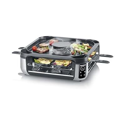 Severin Raclette Grill Digital con Filtro de Aire Circulante, Parrilla Eléctrica para 8 Personas, Placa y Sartenes Aptas para Lavavajillas, Control de Temperatura Digital RG 2350 Severin Raclette Grill Digital con Filtro de Aire Circulante, Parrilla Eléctrica para 8 Personas, Placa y Sartenes Aptas para Lavavajillas, Control de Temperatura Digital RG 2350