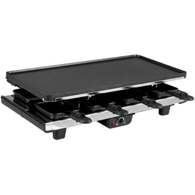 FANTASK Barbacoa Raclette, barbacoa de mesa para 8 personas Barbacoa eléctrica de mesa con 8 sartenes, 8 espátulas de madera, antiadherente, para fiestas familiares en interiores FANTASK Barbacoa Raclette, barbacoa de mesa para 8 personas Barbacoa eléctrica de mesa con 8 sartenes, 8 espátulas de madera, antiadherente, para fiestas familiares en interiores