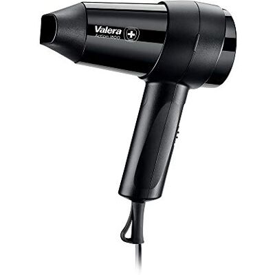 Valera , Action 1800, Secador Viaje Pequeño, Secador de Pelo Ideal para Viajes y Gimnasio, con 3 Niveles de Temperatura/Flujo de Aire y Gancho para Colgarlo, 1800 W, Negro Valera , Action 1800, Secador Viaje Pequeño, Secador de Pelo Ideal para Viajes y Gimnasio, con 3 Niveles de Temperatura/Flujo de Aire y Gancho para Colgarlo, 1800 W, Negro