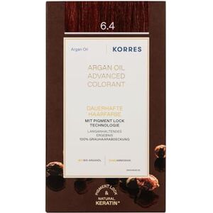 KORRES Argan Oil Colorant tinte sin amoniaco con aceite de argán orgánico rubio oscuro cobrizo 6.4 100% cobertura de canas & vegano para un resultado de color duradero KORRES Argan Oil Colorant tinte sin amoniaco con aceite de argán orgánico rubio oscuro cobrizo 6.4 100% cobertura de canas & vegano para un resultado de color duradero