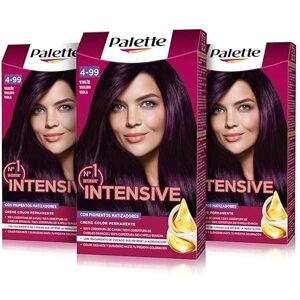Schwarzkopf Palette Intensive Creme Color 4-99 Violín, tinte de pelo permanente con aceite de macadamia y almendras, cubre el 100% de las canas y raíces, para un color radiante, Pack 3 Schwarzkopf Palette Intensive Creme Color 4-99 Violín, tinte de pelo permanente con aceite de macadamia y almendras, cubre el 100% de las canas y raíces, para un color radiante, Pack 3