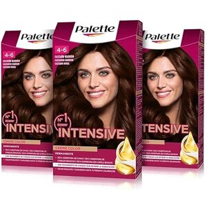 Schwarzkopf Palette Intensive Creme Color 4-6 Castaño Marrón, tinte permanente con aceite de macadamia y almendras, cubre el 100% de las canas y raíces, para un pelo radiante, Pack 3 Schwarzkopf Palette Intensive Creme Color 4-6 Castaño Marrón, tinte permanente con aceite de macadamia y almendras, cubre el 100% de las canas y raíces, para un pelo radiante, Pack 3