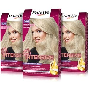 Schwarzkopf Palette Intensive Creme Color 10-1 Rubio Ultra Claro Ceniza, tinte de pelo permanente con aceite de macadamia y almendras, cubre el 100% de las canas y raíces, para un color radiante Schwarzkopf Palette Intensive Creme Color 10-1 Rubio Ultra Claro Ceniza, tinte de pelo permanente con aceite de macadamia y almendras, cubre el 100% de las canas y raíces, para un color radiante