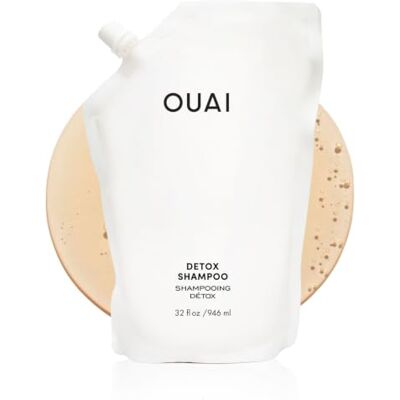OUAI Detox Shampoo Refill Pouch. Clarifying Cleanse for Dirt, Oil, Product and Hard Water Buildup. Get Back to Super Clean, Soft and Refreshed Looks. (32 oz) OUAI Detox Shampoo Refill Pouch. Clarifying Cleanse for Dirt, Oil, Product and Hard Water Buildup. Get Back to Super Clean, Soft and Refreshed Looks. (32 oz)