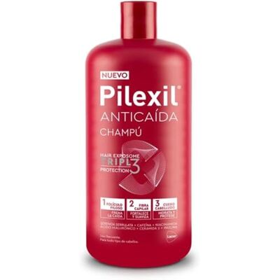 PILEXIL Champú Anticaída Triple Protection 900 ml Frena la Caída del Cabello, Fortalece y Suaviza la Fibra Capilar e Hidrata y Protege el Cuero Cabelludo Para Hombres y Mujeres PILEXIL Champú Anticaída Triple Protection 900 ml Frena la Caída del Cabello, Fortalece y Suaviza la Fibra Capilar e Hidrata y Protege el Cuero Cabelludo Para Hombres y Mujeres