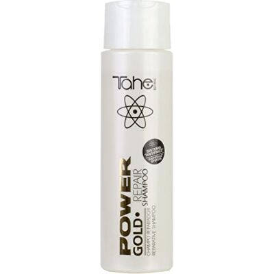Tahe Repair Power Gold Champú Reparador con Queratina y Oro Líquido que Nutre y Repara Todo Tipo de Cabellos, 300 ml Tahe Repair Power Gold Champú Reparador con Queratina y Oro Líquido que Nutre y Repara Todo Tipo de Cabellos, 300 ml