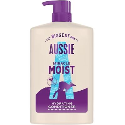 Aussie Miracle Moist Acondicionador Desenredante 1000ml. Fórmula Hidratante que Revitaliza y Restaura el Pelo Quebradizo y Seco. Enriquecido con Aceite de Nuez de Macadamia Australiano Aussie Miracle Moist Acondicionador Desenredante 1000ml. Fórmula Hidratante que Revitaliza y Restaura el Pelo Quebradizo y Seco. Enriquecido con Aceite de Nuez de Macadamia Australiano