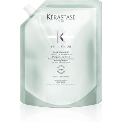 KÉRASTASE Champú para cuero cabelludo graso y puntas maltratadas, baño capilar equilibrante y purificante, Bain Divalent, Spécifique, recarga, 500 ml KÉRASTASE Champú para cuero cabelludo graso y puntas maltratadas, baño capilar equilibrante y purificante, Bain Divalent, Spécifique, recarga, 500 ml