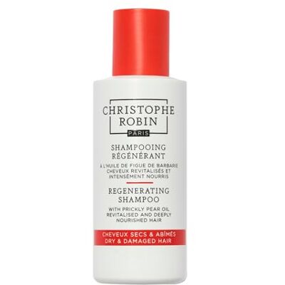 Christophe Robin Regenerating Shampoo Prickly Pear Oil 75ml Low Dioxane Travel-size nourishing shampoo for dry or damaged hair, leaving lengths smooth and revitalised. Christophe Robin Regenerating Shampoo Prickly Pear Oil 75ml Low Dioxane Travel-size nourishing shampoo for dry or damaged hair, leaving lengths smooth and revitalised.
