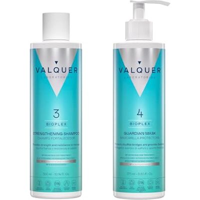 Valquer Laboratorios Valquer Bioplex Pack No3 Champú + No4 Mascarilla 300 ml + 275 ml Reparación Intensiva y Profunda del Cabello Dañado, Seco y Teñido Vegano Valquer Laboratorios Valquer Bioplex Pack No3 Champú + No4 Mascarilla 300 ml + 275 ml Reparación Intensiva y Profunda del Cabello Dañado, Seco y Teñido Vegano