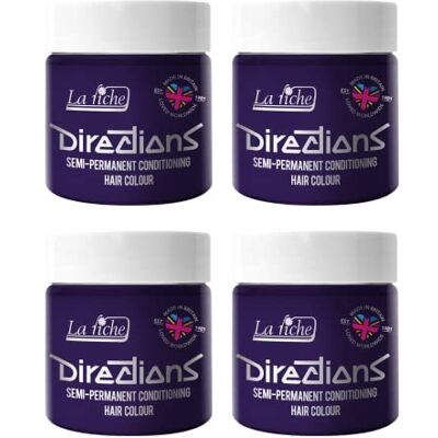 La Riche 4 x Directions Semi-Permanent Hair Color Bote de 100 ml (Deep Purple) La Riche 4 x Directions Semi-Permanent Hair Color Bote de 100 ml (Deep Purple)