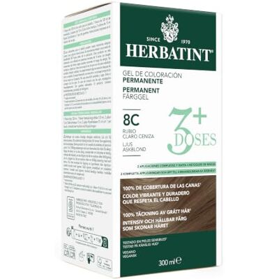 Herbatint 3Doses Tinte Gel Permanente Cabello 8C Rubio Claro Ceniza 300 ml Herbatint 3Doses Tinte Gel Permanente Cabello 8C Rubio Claro Ceniza 300 ml