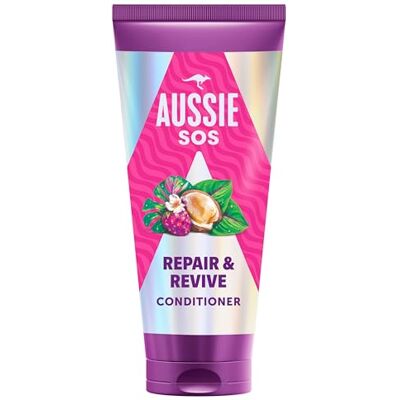 Aussie SOS Repair & Revive Acondicionador 350ml, Tu Pelo Seco, Estresado y Dañado Será más Suave, Liso e Hidratado, Previene Futuros Daños, Vegano, Enriquecido con Superalimentos Australianos Aussie SOS Repair & Revive Acondicionador 350ml, Tu Pelo Seco, Estresado y Dañado Será más Suave, Liso e Hidratado, Previene Futuros Daños, Vegano, Enriquecido con Superalimentos Australianos