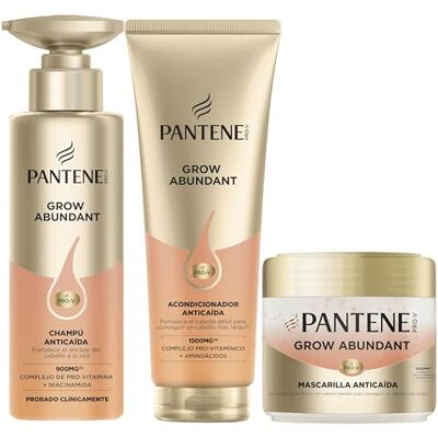 Pantene Grow Abundant Sérum Anticaída para el Cuero Cabelludo 60ml + Champú Anticaída 290ml + Acondicionador Anticaída 250ml Para Un Cabello Más Grueso, Largo y Denso. Mayor Densidad, Reduce La Caída Pantene Grow Abundant Sérum Anticaída para el Cuero Cabelludo 60ml + Champú Anticaída 290ml + Acondicionador Anticaída 250ml Para Un Cabello Más Grueso, Largo y Denso. Mayor Densidad, Reduce La Caída