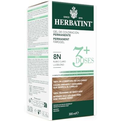Herbatint 3Doses Tinte Gel Permanente para el Cabello 8N Rubio Claro 300 ml Herbatint 3Doses Tinte Gel Permanente para el Cabello 8N Rubio Claro 300 ml