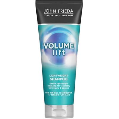 John Frieda Champú Volume Lift 250 ml, para el Pelo Fino y Encrespado, Aumenta el Volumen por 7 Días, Antiencrespamiento, Hidrata y Desenreda, sin Peso Añadido, con Tecnología Air-Silk John Frieda Champú Volume Lift 250 ml, para el Pelo Fino y Encrespado, Aumenta el Volumen por 7 Días, Antiencrespamiento, Hidrata y Desenreda, sin Peso Añadido, con Tecnología Air-Silk