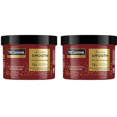 TRESemmé Keratin Smooth Mascarilla Antiencrespamiento, Cabello Liso, Pelo Brillante y Suave, Acción Anti Frizz Hasta 72 Horas, Queratina Hidrolizada y Aceite de Marula, 2x 440 ml TRESemmé Keratin Smooth Mascarilla Antiencrespamiento, Cabello Liso, Pelo Brillante y Suave, Acción Anti Frizz Hasta 72 Horas, Queratina Hidrolizada y Aceite de Marula, 2x 440 ml