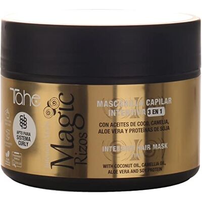 Tahe Magic Rizos Mascarilla capilar intensiva 3 en 1 Intensive Mask, Mascarilla Acondicionador Leave-in (300 ml (Paquete de 1)) Tahe Magic Rizos Mascarilla capilar intensiva 3 en 1 Intensive Mask, Mascarilla Acondicionador Leave-in (300 ml (Paquete de 1))