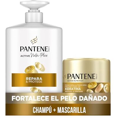 Pantene Pro-V Repara Y Protege Champú 1 L Con Dispensador, Mascarilla Protectora De Keratina 500ml, Pelo Seco Y Dañado Pantene Pro-V Repara Y Protege Champú 1 L Con Dispensador, Mascarilla Protectora De Keratina 500ml, Pelo Seco Y Dañado
