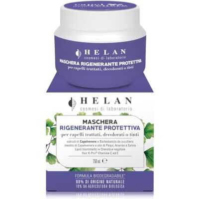 Helan Capelvenere Mascarilla Regenerante para Cabello Tratado, Decolorado y Tenido, Regenera y Protege con Pimienta, Amaranto y Salvia Proteccion Regenerante Intensiva, Made in Italy, 150 ml Helan Capelvenere Mascarilla Regenerante para Cabello Tratado, Decolorado y Tenido, Regenera y Protege con Pimienta, Amaranto y Salvia Proteccion Regenerante Intensiva, Made in Italy, 150 ml